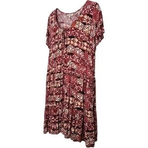 True Craft‎ Aztec Print Viscose Midi Dress Plus Size 3X